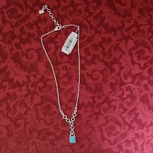 Silver Necklace with Turquoise Pendant